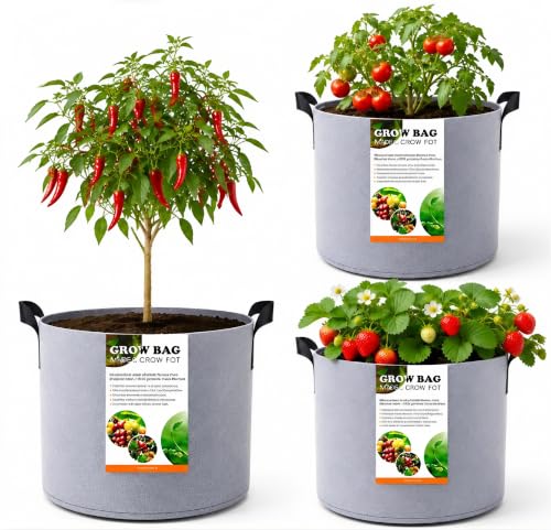 30 Gallon Fabric Grow Bags Nursery Planter Pot for Plants with Handles,3PCS - size: 30 gallon