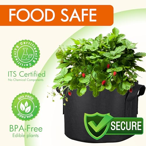 Gardzen 10 Gallon Grow Bags with Waterproof Liner - size: 10 Gallons