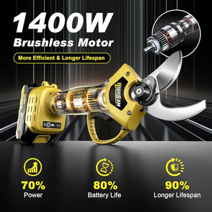 4-in-1 Cordless Pole saw Pruning Set,Electric Pruning Shears & 8 Inch pole saws for tree trimming with 13.8ft Max Extension Pole,Brushless Motor,Two 4.0Ah Batteries, Electric Pole Saw Tree Trimming - style: 4 in 1