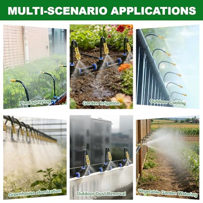 100FT Drip Irrigation System, 1/4" Garden Watering Misting System for Plant - size: 100FT