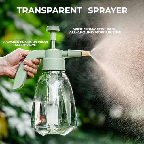 1.5L/50oz Handheld Pump Sprayer with Adjustable Nozzle, Green