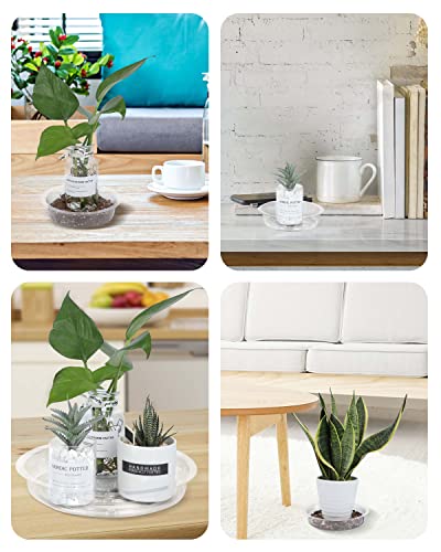 DF DUALFERV Plastic Plant Saucer, 18 Pcs Plant Plates to Catch Water Indoor Plants of 6, 8,10,12 Inch, Plastic Plant Trays, Plant Drip Trays with No Holes