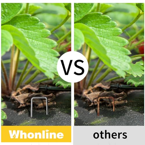Whonline 400 Pack Landscape Staples 6 Inch, Galvanized Garden Stakes - color: 6 Inch-400 Pcs