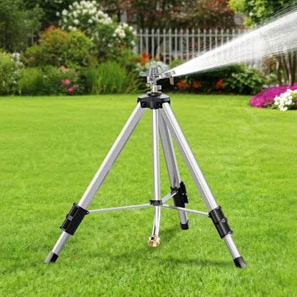 SPECILITE Brass Impact Tripod Sprinkler for Yard Lawn Garden Irrigation - color: Silver, 1-Pack