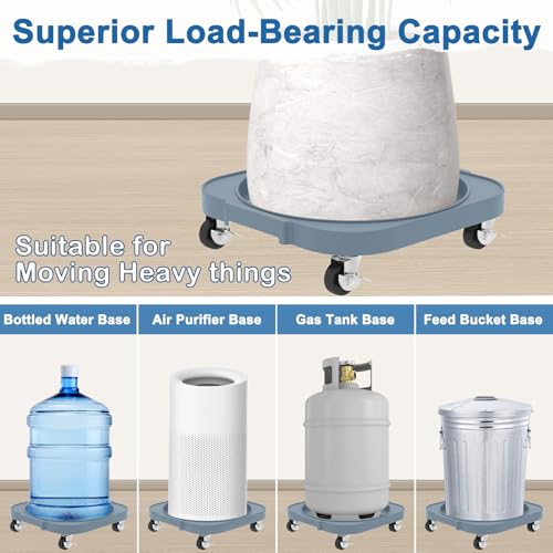 2 Pack 11'' Heavy Duty Rolling Plant Caddy with Wheels, Grey - color: Gray