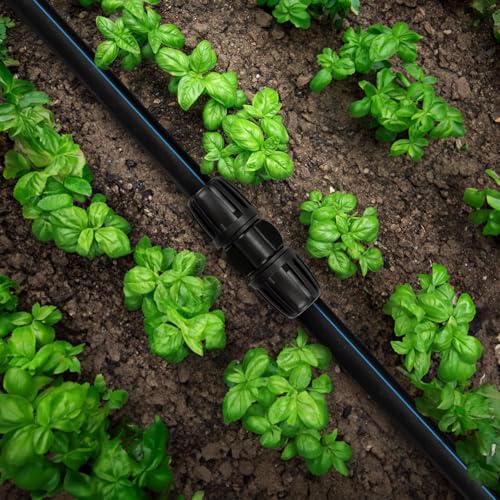 21 Pieces 1/2 Inch Drip Irrigation Fittings Kit, 1/2'' Drip Line Barbed Fittings for 1/2 Inch Irrigation Tubing (1/2" ID x 0.650" OD) Anti-Leak Lock Nut Connectors for Garden Drip System - size: 1/2" Fittings Kit-21P