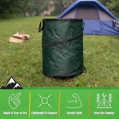 Wakeman Pop Up Outdoor Trash Can, Green, 46 Gallon - color: Green, size: 46-Gallon