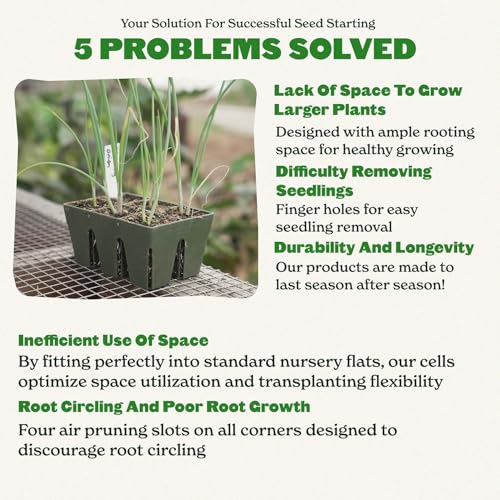 Epic Gardening 6-Cell Seed Starter Tray - 6 Trays - Sage Green - color: Sage Green