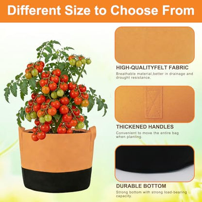 18 Pack Grow Bags, Heavy Duty Fabric Pots Nonwoven Potato Grow Bags