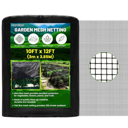 Stronger Garden Mesh Netting, 10 x 12 FT Ultra Fine Nano PP Plant Covers, Small Animals Bird Net Barrier Screen for Vegetables Plants Fruits Flowers Protection, Shading Rate 33% - size: 10 x 12 FT