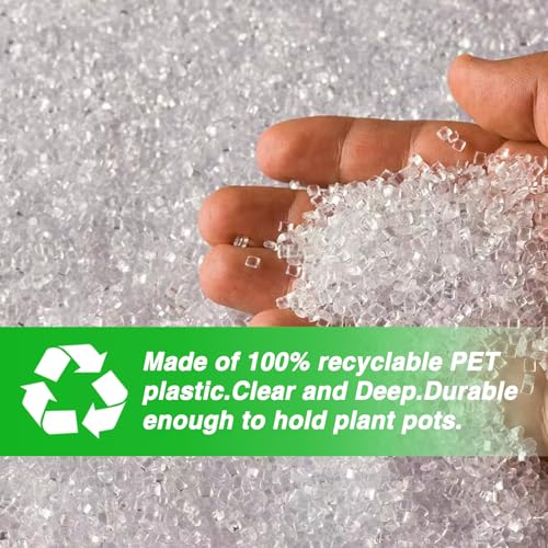 18 Pcs Clear Plastic Plant Saucers for Flower Pots(6, 8, 10 Inch)