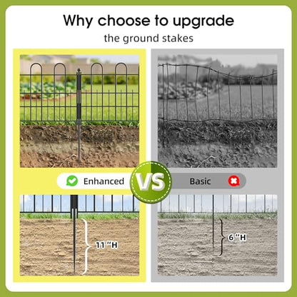 Bepatio Garden Fence Border, 10 Panels 16.4ft 11.8"H Metal Landscape Edging - size: 10 Panels 11.8in(H)x16.4ft(L)
