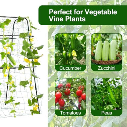 Cucumber Trellis for Raised Bed, 63" Hx63 L, Black - size: 5 x 2 x 5 ft, Arch Tunnel, Black