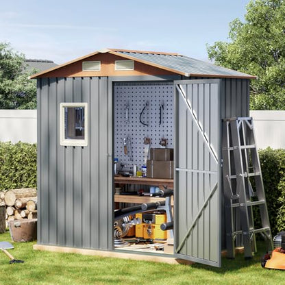 Verdeluxe 6x4FT Multi-Used Shed & Outdoor Storage Shed,Matte Gray - size: 6*4FT(Base Not Included)