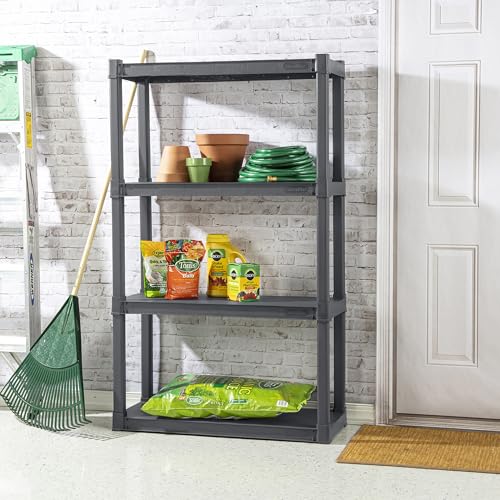 Sterilite 4 Shelf Unit, Heavy-Duty Plastic Utility Storage Rack, 2-Pack - size: 4 Shelf, style: 2 Pack