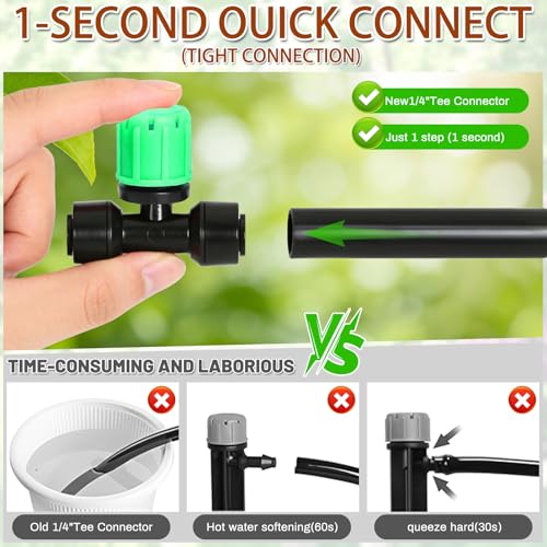 30 Pcs Three-Way Drip Irrigation Spray Emitters for 1/4 inch Tubing. - color: Green