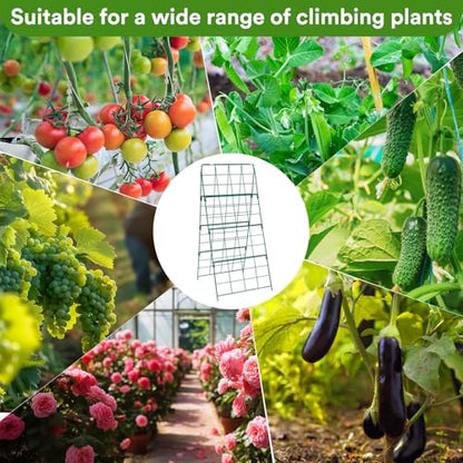 17 x 42 Inch Garden Trellis for Raised Beds Foldable Climbing Plant Support Cucumber Trellis Outdoor A-Frame Metal Vegetable Trellis with Garden Supplies for Grape Tomato Peas Flower - size: 17 x 42 Inch