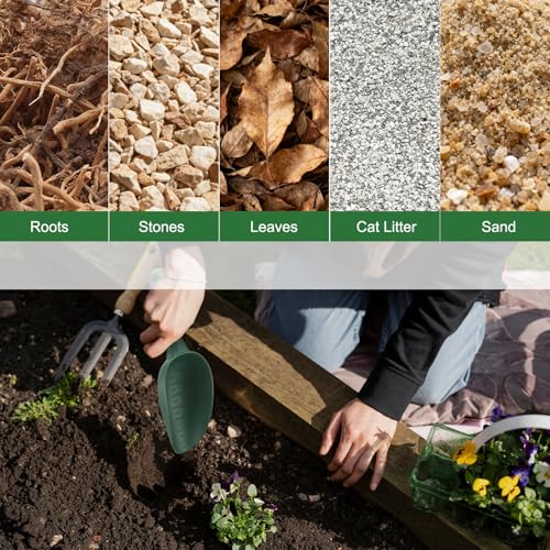 M METERXITY 1-Pack Garden Shovel Trowel Hand Shovels, 30cm/11.81 Inch Plastic Gardening Tools for Digging, Transplanting, Soil Loosening and Planting, Ergonomic Handle [Dark Green] - color: Dark Green