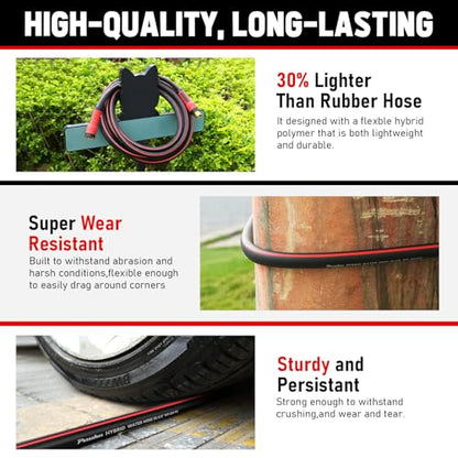 Garden Hose 15ft x 5/8", NON-EXPANDABLE Heavy Duty Premium Flexible Hose - color: Red, size: 15ft