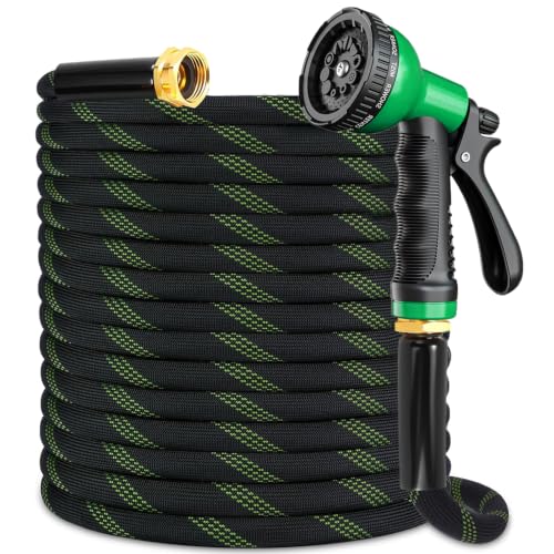 150 ft Garden Hose, 2026 New No Kink Flexible Water Hose 150ft, 10 Function Nozzle, Solid Metal Fittings, Enhanced Multi-layer Construction, Lightweight & Portable for Gardening, Cleaning, Car Washing