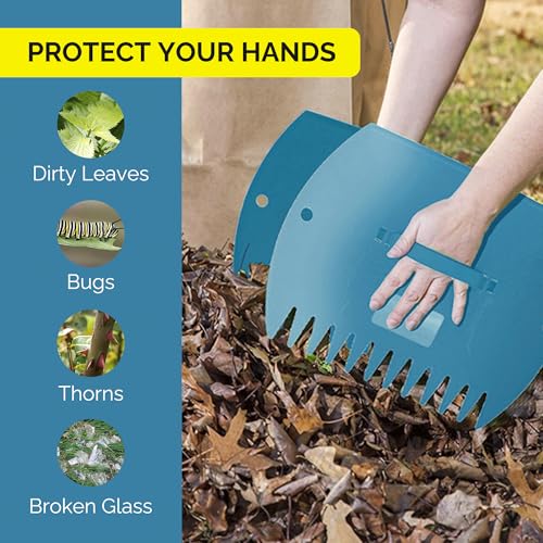 GardenHOME Leaf Picker Upper, Leaf Scoops Hand Rakes, Leaf Grabber Claws - style: blue