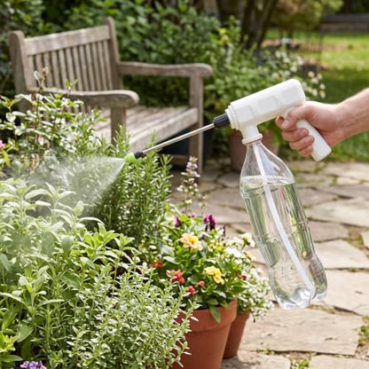 Electric Plant Sprayer Spout Battery Powered USB Rechargeable Handheld Automatic Watering Sprayer with Spray Bar (A)