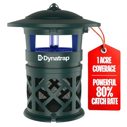 DynaTrap DT2030-GRSR Fly Traps Outdoor - Mosquito & Flying Insect Killer for 1 Acre – Kills Flies, Gnats, Wasps - Bug Zapper Alternative - Green - color: 1 Acre Green Trap