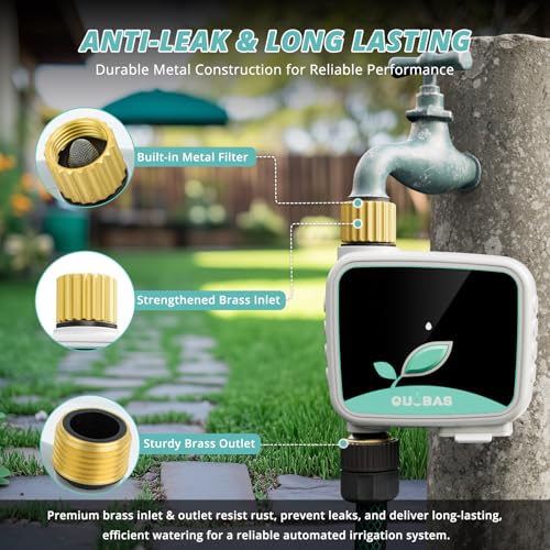 QUOBAS WiFi Water Timer for Garden Hose, 1 Zone Brass Smart Sprinkler Timer - size: Smart Timer 1 zone