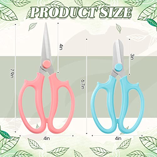 12 Pcs Gardening Tools Flower Scissors Flower Bar Supplies Pastel Rainbow Color Pruning Scissors Floral Shears Stainless Steel Garden Clippers Cutters for Branches Leaves, Gift for Women(Cute Color) - color: Cute Color