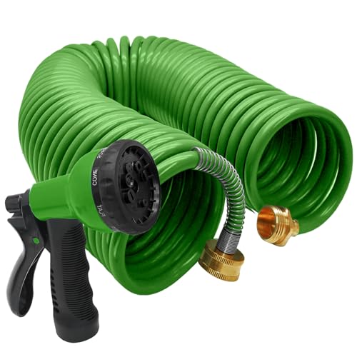 50ft Garden Hose, EVA Curly Water Retractable - color: Green, size: 50FT