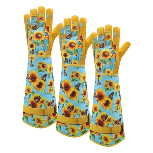 DLY Garden Gloves for Women,Gardening Gloves,Gardening Gift for Lady,Blue,M (Pack of 3) - color: Blue, size: Medium (Pack of 3)