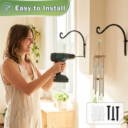 Lifyzoon Hanging Plant Brackets Outdoor: 12" 2 Pack Heavy-Duty Plant Hanger - size: 2B-12“2PCs