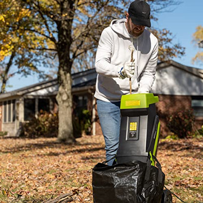 Earthwise GS015 15-Amp Electric Corded Chipper/Shredder with Collection Bag - style: 15-Amp, 8:1 Thick Mulch Ratio