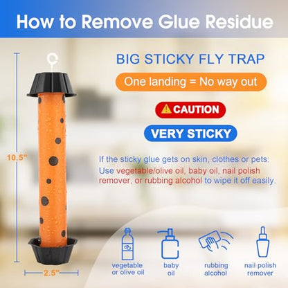 6pk Fly Trap Fly Stick Fly Strips Hanging Indoor & Outdoor - size: 6 pack