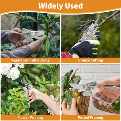 BOOSDEN Bypass Pruning Shears, 8'' Garden Trimmers with SK5 Blades