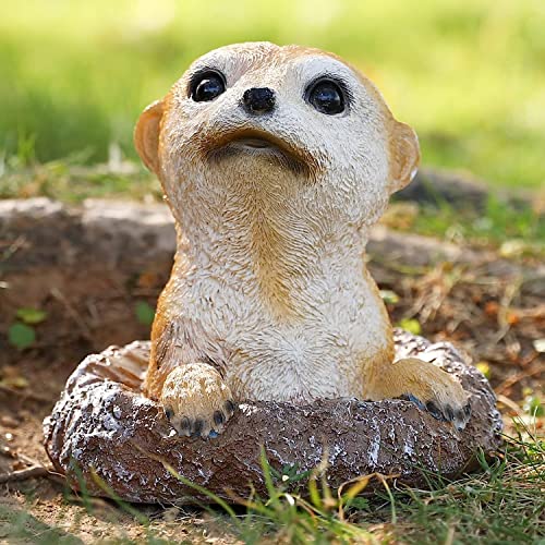 Meerkat Statue Garden Decor Lawn Animal Sculpture Ourdoor Decoration Funny Yard Ornaments Resin Figurine for Garden or Home 5.3inch - color: Meerkat