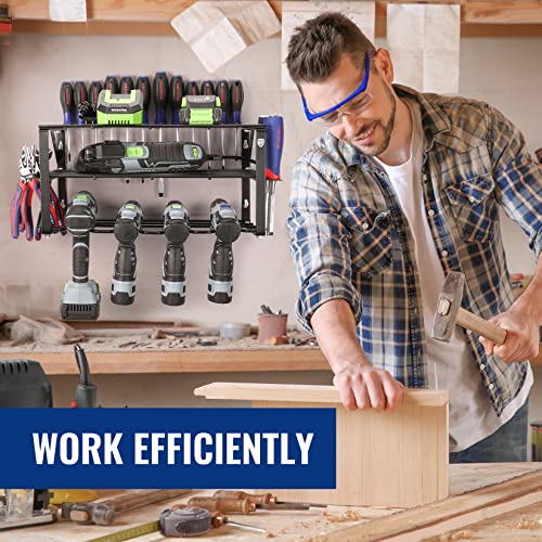 WORKPRO 150LBS Power Tool Organizer, Wall Mounted Drill Storage Rack