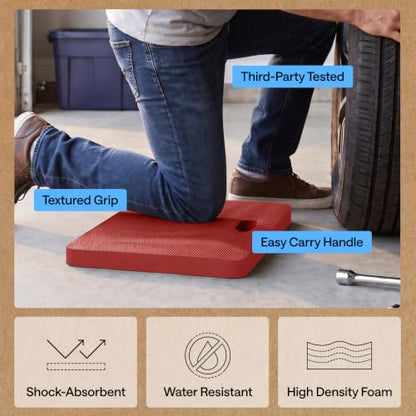 GORILLA GRIP® Extra Thick Foam Kneeling Pad for Gardening, 17.5x11 Red - color: Red