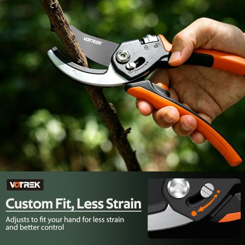 Anvil Pruning Shears, 3/4" Cut Capacity Garden Clippers Heavy Duty - color: Orange