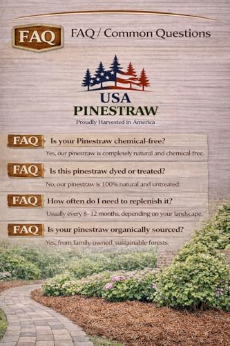 Long Needle Pine Straw Mulch - 160 Sqft Coverage 1 Set - Premium USA Harvested PineStraw for Landscaping, Weed Control, Moisture Retention & Erosion Control - USA Pinestraw - size: Pine Needle Mulch - Covers 160 Sqft 1 set