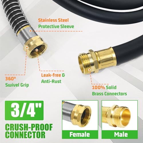 Heavy Duty Garden Hose 90FT x 5/8", 300psi Working, 1100psi Burst - size: 5/8 90FT Male to Female