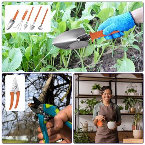 HARFINGTON 1Set Garden Tool Set 10Pcs Plastic Gardening Planting Tools Kits - color: Orange