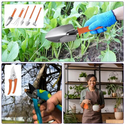 HARFINGTON 1Set Garden Tool Set 10Pcs Plastic Gardening Planting Tools Kits - color: Orange