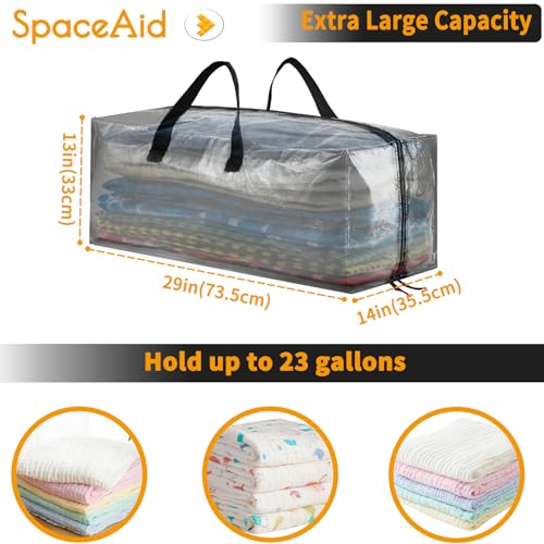SpaceAid Heavy Duty Moving Bags, Extra Large Storage Totes W/Backpack Straps Strong Handles & Zippers, Alternative to Moving Boxes, Packing & Moving Supplies, Clear (8 Pack) - color: Clear, size: 8 Pack