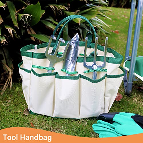 BDL Garden Cart Outdoor Rolling Garden Workseat with Wheels, Heavy Duty Garden Tool Cart with Extendable Handle and Storage for Seniors Yard Gardening Work - size: Upgrade Kneeler