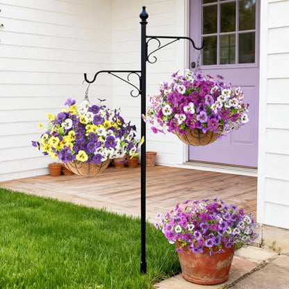 INQCMY Fake Artificial Pansy Flowers Plants for Outdoors UV Resistant - color: Mixd Purple