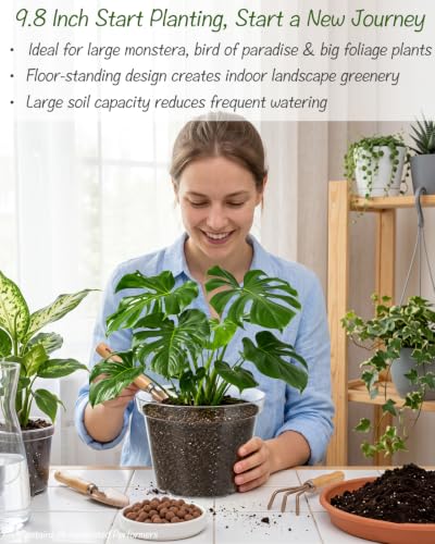 16 Pack 4/6/7.9/9.8 inch Clear Nursery Pots with Drainage Holes