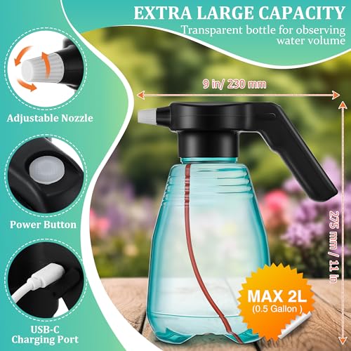 0.5 Gallon Electric Spray Bottle Plant Mister Green Style - style: Green Style
