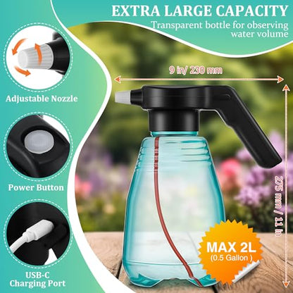 0.5 Gallon Electric Spray Bottle Plant Mister Green Style - style: Green Style