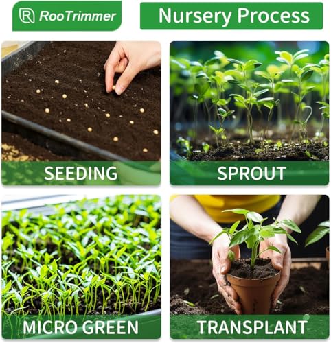 RooTrimmer 20 Pack Shallow 1020 Trays No Holes, Heavy Duty Reusable Seed Starter Flat Seedling Tray for 72/128 Cell Plug Tray, Transplant, Microgreen & Seed Germination (21"×11", 1.6" Deep, TD538) - size: TD538-20P-Black